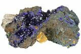 Sparkling Azurite Crystals with Malachite - Laos #170024-1